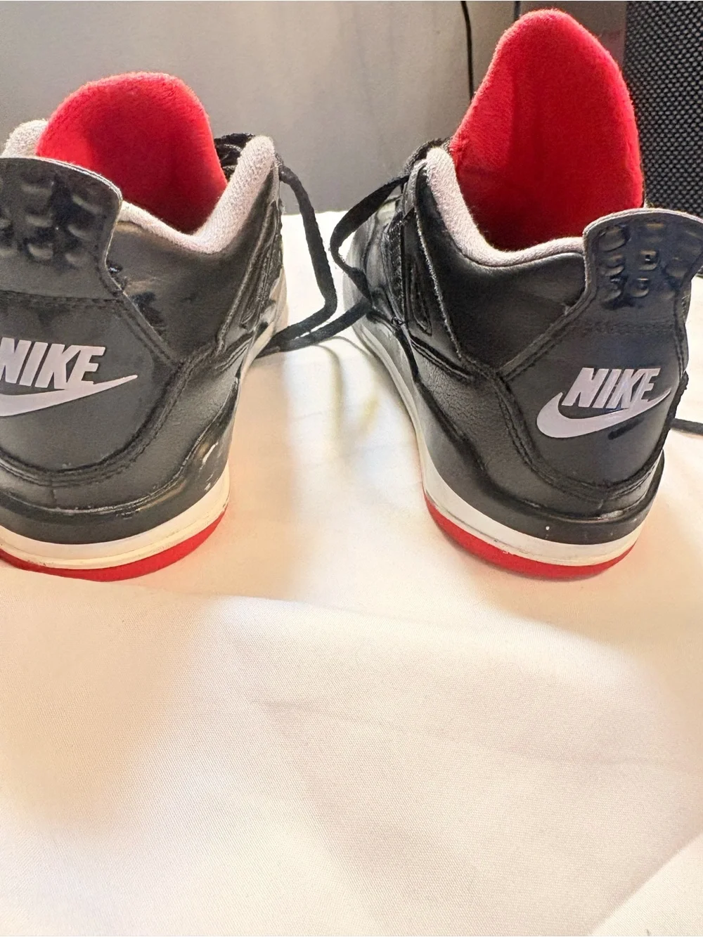 Jordan Men's Black and Red High-Top Sneakers